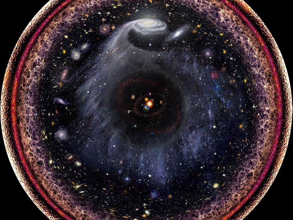 Logarhitmic radial photo of the Universe, by Pablo Carlos Budassi